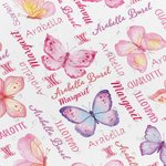 Rideau de douche personnalisé Multicolore Papillon Nom Nuage avec 12 œillets antirouille Décoration de salle de bain Anniversaire Cadeau de pendaison 