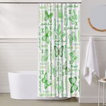 Rideau de douche personnalisé Multicolore Papillon Nom Nuage avec 12 œillets antirouille Décoration de salle de bain Anniversaire Cadeau de pendaison 