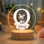 Luz nocturna personalizada con estrella de fantasía nube y animales del bosque base de madera regalo ideal para cumpleaños de niños
