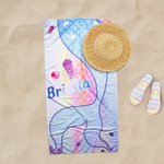 Personalised Glitter Fantasy Mermaid Quick Dry Oversized Microfiber Beach Towel with Name Summer Travel Essential Birthday Gift for Girls