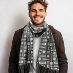 Personalisierter  Weicher Wortwolke Schneeflocke Schal mit Namen Initiale Farbvarianten Geburtstag Weihnachten Geschenk für Familie Freunde