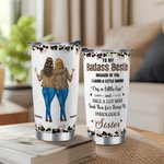 Personalisierte wegen dir ich lachen ein wenig härter stilvolle 20 oz Edelstahl Becher mit Namen Geburtstag Geschenk für Besties Schwestern