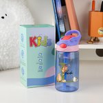 Personalized Woodland Animal 16 oz Kid Water Bottle with Straw and Spill-Proof Lid Back to School Outdoor Accessories Gift for Kids
