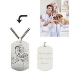 Collana personalizzata in acciaio in titanio con foto e testo incisi, festa del papà - Regalo di compleanno e anniversario per uomini o famiglia