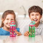 Personalized Woodland Animal 16 oz Kid Water Bottle with Straw and Spill-Proof Lid Back to School Outdoor Accessories Gift for Kids