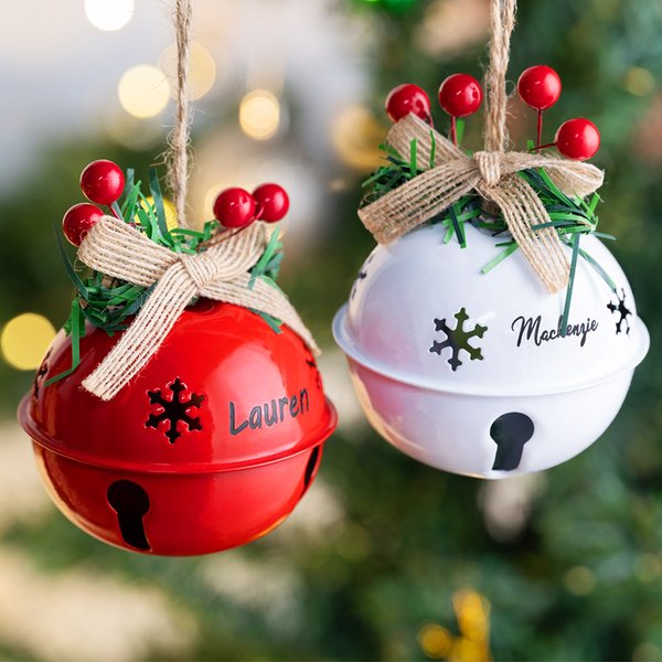 Ornement personnalisé en forme de flocon de neige creux avec nom gravé, décoration de l'arbre de Noël, fête, cadeau pour les enfants et la famille.