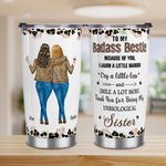 Personalisierte wegen dir ich lachen ein wenig härter stilvolle 20 oz Edelstahl Becher mit Namen Geburtstag Geschenk für Besties Schwestern