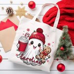 Spersonalizowana czapka z daszkiem Gingerbread Candy Cane Snowflakes Torba płócienna z imieniem Urodziny Boże Narodzenie Prezent dla przyjaciela rodziny