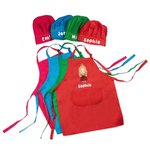Personalized Cartoon Boys Girls Adjustable Apron Chef Hat Set with Pocket Cooking Baking Birthday Gift for Kids