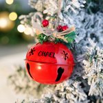 Personalizzato fiocco di neve Jingle Bell Holly Berry Spago Ornamento con nome inciso Albero di Natale Decor Festa regalo per bambini famiglia