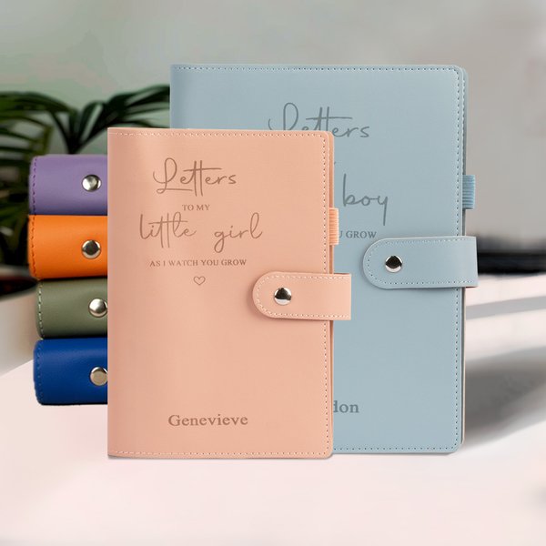 Personlig As I Watch You Grow Läder Journal Anteckningsbok Namn med dolt spänne Pennfack Baby Shower Mors dag Fars dag Present till pappa mamma
