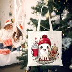 Spersonalizowana czapka z daszkiem Gingerbread Candy Cane Snowflakes Torba płócienna z imieniem Urodziny Boże Narodzenie Prezent dla przyjaciela rodziny