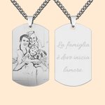 Collana personalizzata in acciaio in titanio con foto e testo incisi, festa del papà - Regalo di compleanno e anniversario per uomini o famiglia