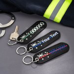 Personalized Embroidered Australia Flag Line Keychain with Text Birthday Appreciation Gift for Police Firefighter Military
