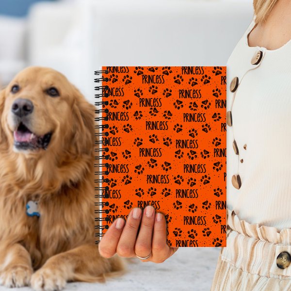 Spersonalizowany notatnik spiralny Cute Paw A5 120 stron z imieniem Śliczny fantazyjny prezent urodzinowy dla miłośnika zwierząt
