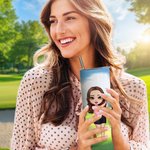 Personalized Cartoon Golf Player Character 20oz Skinny Tumbler with Name and Straw Birthday Sport Accessories Gift for Golf Enthusiast
