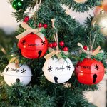 Personalizzato fiocco di neve Jingle Bell Holly Berry Spago Ornamento con nome inciso Albero di Natale Decor Festa regalo per bambini famiglia