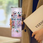 Spersonalizowana Biblia Cartoon Character Name 20oz Straight Skinny Tumble with Staw and Brush Urodzinowy prezent świąteczny dla chrześcijanina