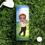 Personalized Cartoon Golf Player Character 20oz Skinny Tumbler with Name and Straw Birthday Sport Accessories Gift for Golf Enthusiast