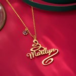 Collier Minimaliste Personnalisé avec Pierre de Naissance Bijoux d'Hiver Cadeau de Noël pour Femmes
