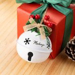 Personalizzato fiocco di neve Jingle Bell Holly Berry Spago Ornamento con nome inciso Albero di Natale Decor Festa regalo per bambini famiglia