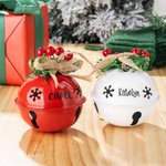 Personalizzato fiocco di neve Jingle Bell Holly Berry Spago Ornamento con nome inciso Albero di Natale Decor Festa regalo per bambini famiglia