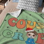 Couverture personnalisée Cousin Crew Cartoon Character Soft Throw Blanket with Name Christmas Birthday Gift for Boys Girls