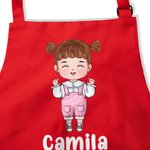 Personalized Cartoon Boys Girls Adjustable Apron Chef Hat Set with Pocket Cooking Baking Birthday Gift for Kids