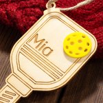 Henkilökohtainen puinen Pickleball joulukoriste ripustettu puu sisustus joululahja Pickleball Loverille