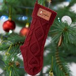 Spersonalizowana skórzana pończocha Christma z imieniem i nazwiskiem na choinkę Prezent dla rodziny