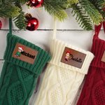 Spersonalizowana skórzana pończocha Christma z imieniem i nazwiskiem na choinkę Prezent dla rodziny