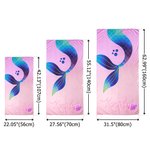 Personalised Glitter Fantasy Mermaid Quick Dry Oversized Microfiber Beach Towel with Name Summer Travel Essential Birthday Gift for Girls