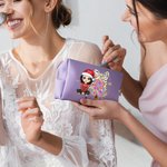 Trousse de maquillage personnalisée en forme d'arbre de Noël avec nom Cadeau d'anniversaire de Noël pour les filles et les femmes