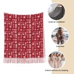 Personalized Multicolor Word Cloud Snowflake Soft Warm Scarf with Name Initial Birthday Christmas Gift for Family Friends