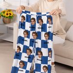 Personalized Multicolor Character Photo Name Lattice Pajama Pants with Drawstring Waist Birthday Gift for Women Men