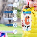 Personalized Cute Colourful Cartoon Graffiti Letter Photo Water Bottle with Name and Initial Birthday Back to School Gift for Kids