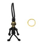 Ciondolo Gotico Personalizzato con Teschio Fatto a Mano e Intrecciato Portachiavi con Nome Inciso Regalo di Halloween per Uomini
