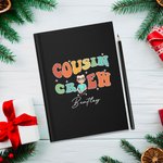 Personalised Cousin Crew Cartoon Character A5 Lined Notebook and Pencil Set with Name Christmas School Office Supplies Gift for Kids Family