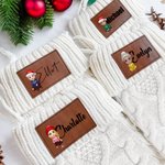 Spersonalizowana skórzana pończocha Christma z imieniem i nazwiskiem na choinkę Prezent dla rodziny