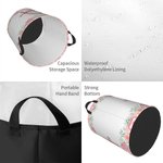 Personalized Floral Large Waterproof Oxford Cloth Toy Storage Laundry Basket  with handle with Name and Initial Housewarming Birthday Gift for Kids