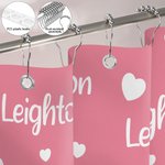 Personalized Love Heart Multiple Names Shower Curtain Set with 12 Rust Proof Grommets Housewarming Birthday Gift for Family