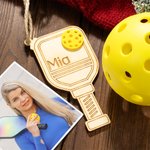 Henkilökohtainen puinen Pickleball joulukoriste ripustettu puu sisustus joululahja Pickleball Loverille