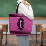 Personalizzato Artificiale Pastello Design Tote Bag con nome Grande capacità Giornata dell'insegnante Regalo di ritorno a scuola per l'insegnante