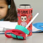 Henkilökohtainen sarjakuvahahmo syntymä kukka 12oz Kid vesipullo nimi Raamatun jae kaste syntymäpäivälahja tytöille pojat