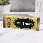 Personalized Glitter Crayon Design Acrylic Desk Name Plate Teacher Appreciation Back to School Gift for Teacher