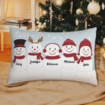 Personalizado 1-5 Familia Muñecos de nieve Cojín Arrojar Funda de almohada con nombres de Navidad Día de Acción de Gracias Decoración para el hogar Fa