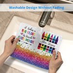 Personalized Big Heart to Teach Little Minds Colourful Crayon Faux Glitter Mouse Pad with Name Appreciation Back to School Gift for Teacher