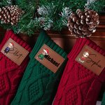Spersonalizowana skórzana pończocha Christma z imieniem i nazwiskiem na choinkę Prezent dla rodziny