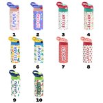 Bouteille Multicolore 350ml Personnalisée avec Nom Motif Dinosaure Lapin Fleur Couvercle Étanche Cadeau Anniversaire Rentrée de l'École pour Enfant