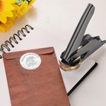 Personalised Star Sign Birth Flower Embosser Stamp Hand Held Embosser Set with Text and Name Birthday Gift for Book Lovers